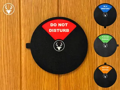Rotating Door Sign — Do Not Disturb / Please Knock / In a Meeting (Set of 1)