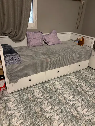 Furniture used computer table, dressing table, bed all in one with drawers and mattress