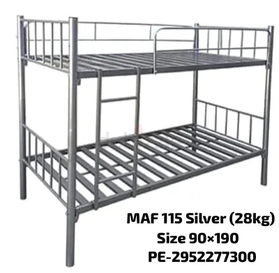 Metal Bunk Bed Frame - Silver Single/Single 90x190