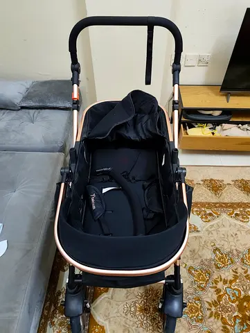 Teknum 3-in-1 Luxury Pram Stroller – Black  Rose Gold | Like New