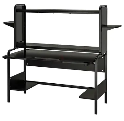 IKEA FREDDE Gaming desk, black, 140/185x74x146 cm