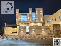 For rent, a modern villa, first occupancy, in Al Helio 2, Ajman, 5 bedrooms with built-in wardrobes,