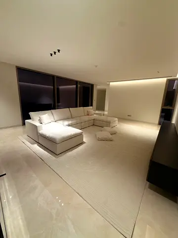 Modern White Sectional Cloud Sofa and Ottoman
