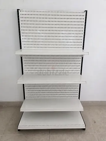 Double-Sided Gondola Shelving Unit with Pegboard  Adjustable Shelves – Excellent Condition