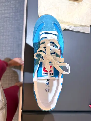 Japanese sneakers Patrick marathon nylon and suede blue - single pair, brand new