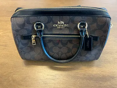 Coach Signature Canvas Small Satchel Bag - Brown/Black