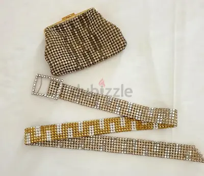 Bohemian Czech crystal purse and belt