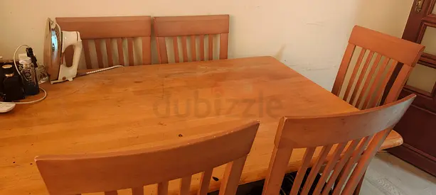 Dining table set  with 6 chair is for just  Just Aed 125/  Size 150x90 cm