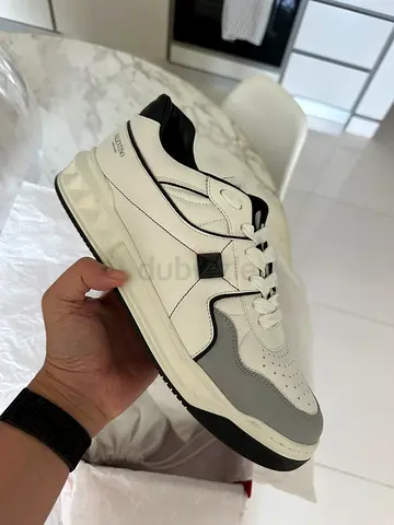 Valentino Garavani Rockstud Sneakers in White and Grey