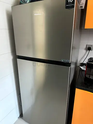 Hisense Stainless Steel Refrigerator - Double Door, Good Condition