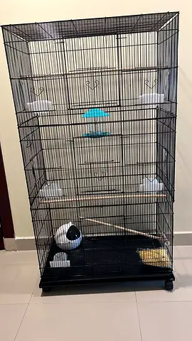 Large bird cage with wheels 2026 and tray