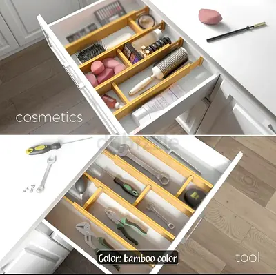 Bamboo Drawer Organizer Trays – Modular Dividers for Cosmetics  Tools