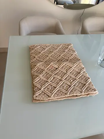 2 Pottery Barn Macrame Handwoven Cotton Servewear/Table Decoration/Heat Mat/Placemats