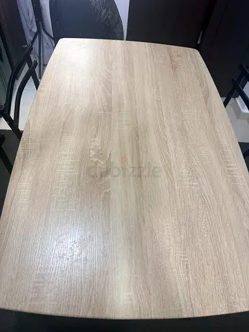 Light oak rectangular dining table and 4 chairs