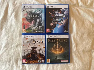 Four PS5 Games - Elden Ring, Ghost of Yotei, Wild Hearts, and Stellar Blade