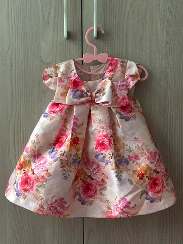 Baby girl floral party dress - 9-12 months (light pink)