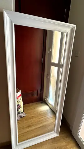 Large White Framed Full Length Mirror