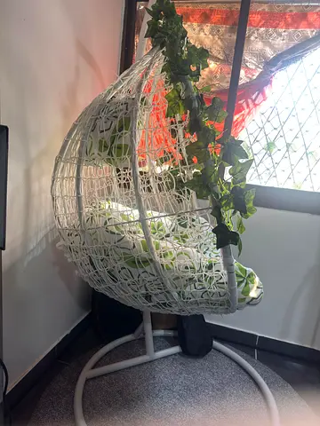 Hanging chair with cushions