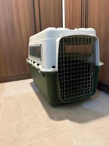Sturdy Large Plastic Pet Carrier with Metal Door - Good Condition