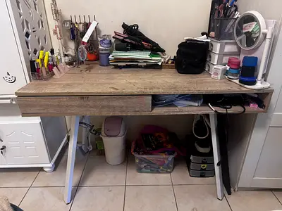 Wooden Study/Computer Desk with Drawer - Light Oak Finish