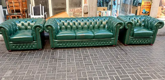 Sofa Chesterfield Leather 5 Seater