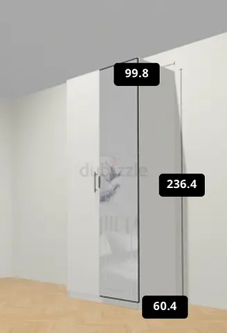 Modern Two Door Wardrobe with Mirror