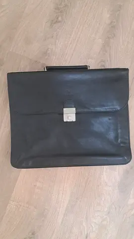 Black leather briefcase / document bag - LaModa