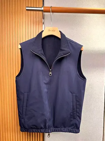 Loro piana Navy Sleeveless Zip-Up Vest