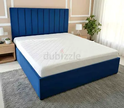 Brend New fabric wooden Queen size 150x190 bed with Madical Matress Available