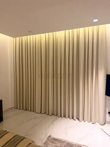 Beige Full-Length Curtains - with blackout. Ready to Install (Pair) 4 sets