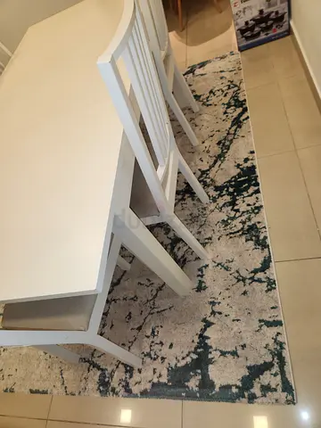Abstract modern rug - used under dining table, good condition