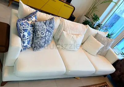 White 3-seater fabric sofa for SALE!