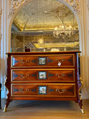Elegant Vintage French Commode with Intricate Detailing Chest of 3 Drawer