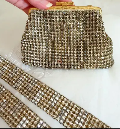 Bohemian Czech crystal purse and belt ( Chain design )