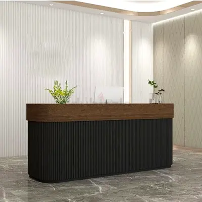 Elegant Black Reception Desk