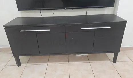 Black TV Stand with Storage Drawers