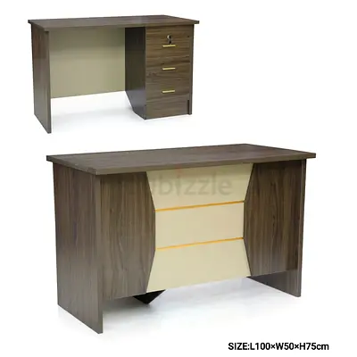 Wooden Office Desk with 3 Drawers - 100x50x75cm