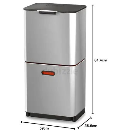 Joseph Joseph Intelligent Waste Totem Max Kitchen Trash Can and Recycle Bin Unit Max: 60 Liter/16 Ga