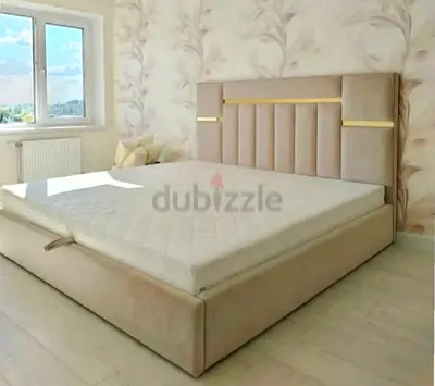 King Size Upholstered Bed with Storage and Padded Headboard