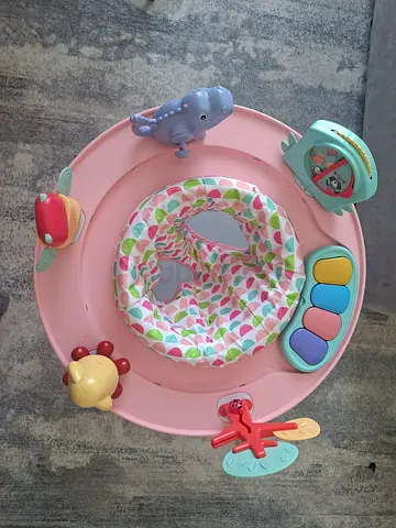Baby Activity Jumper with Seat and Toys - Pink, Good Condition