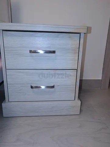Light Wood 2-Drawer Bedside Nightstand