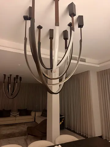 Modern multi-arm metal chandelier 2pcs  - excellent condition- brand new (10,000 DHS original price)