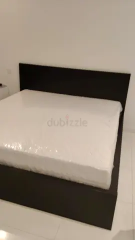 Queen size bed frame with headboard and Storage drawers and new mattress-