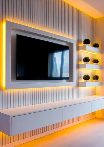 Modern Illuminated Media Wall