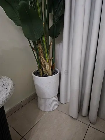 Large artificial bird of paradise plant with ceramic pot (ready to display)