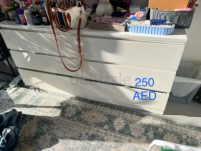 IKEA White 6-Drawer Dresser, Good Condition - 250 AED