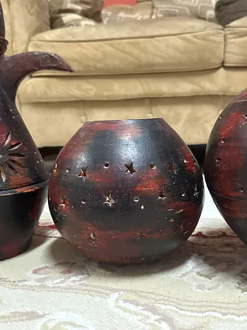 3-Piece Traditional Arabic Clay Decor Set (Dallah  pots)