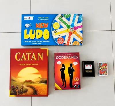 Board Game Bundle: Catan, Codenames, Ludo, Uno  More
