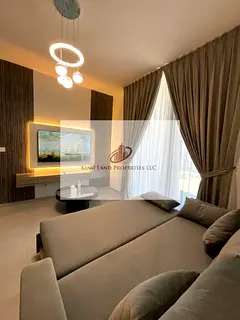 Brand new 1 bhk with balcony 2 Wachroom pool view for rent Tiraz Aljada Sharjah