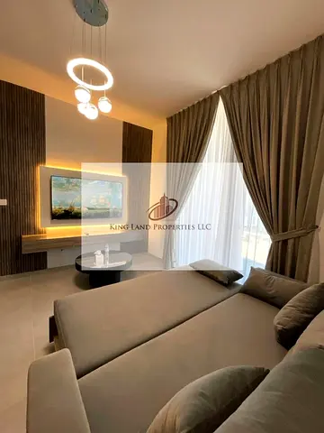 Brand new 1 bhk with balcony 2 Wachroom pool view for rent Tiraz Aljada Sharjah